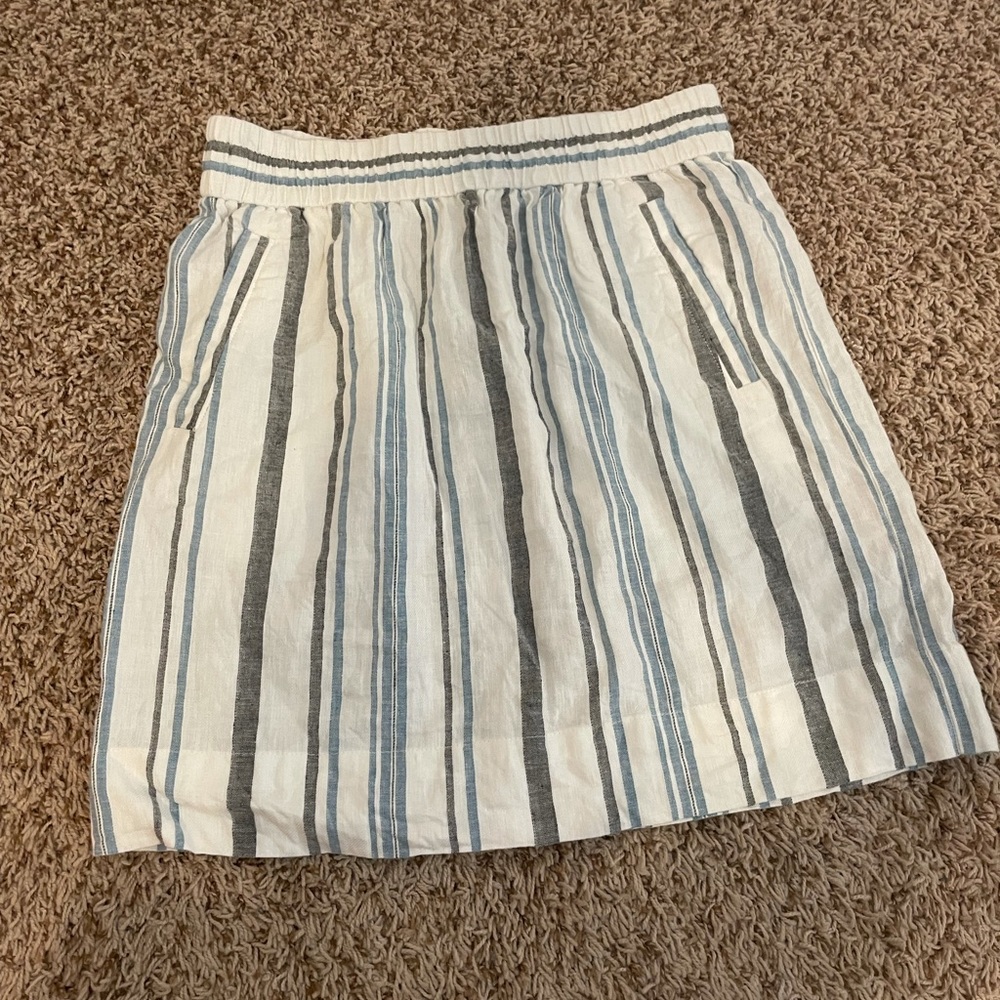 Ann Taylor loft linen stripe skirt Petite 2P